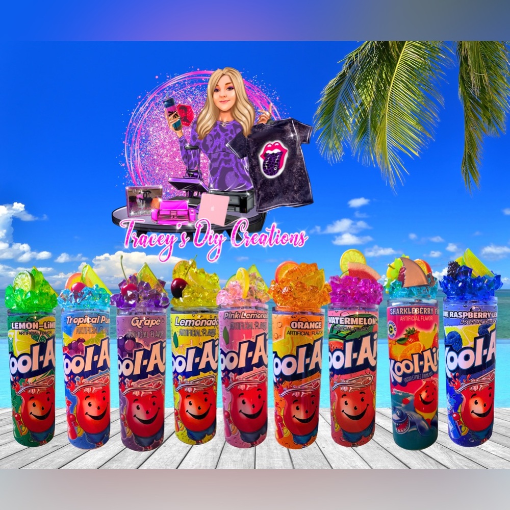 Kool Aid 20 oz Tumbler with Removable Magnetic Ice Lid Topper